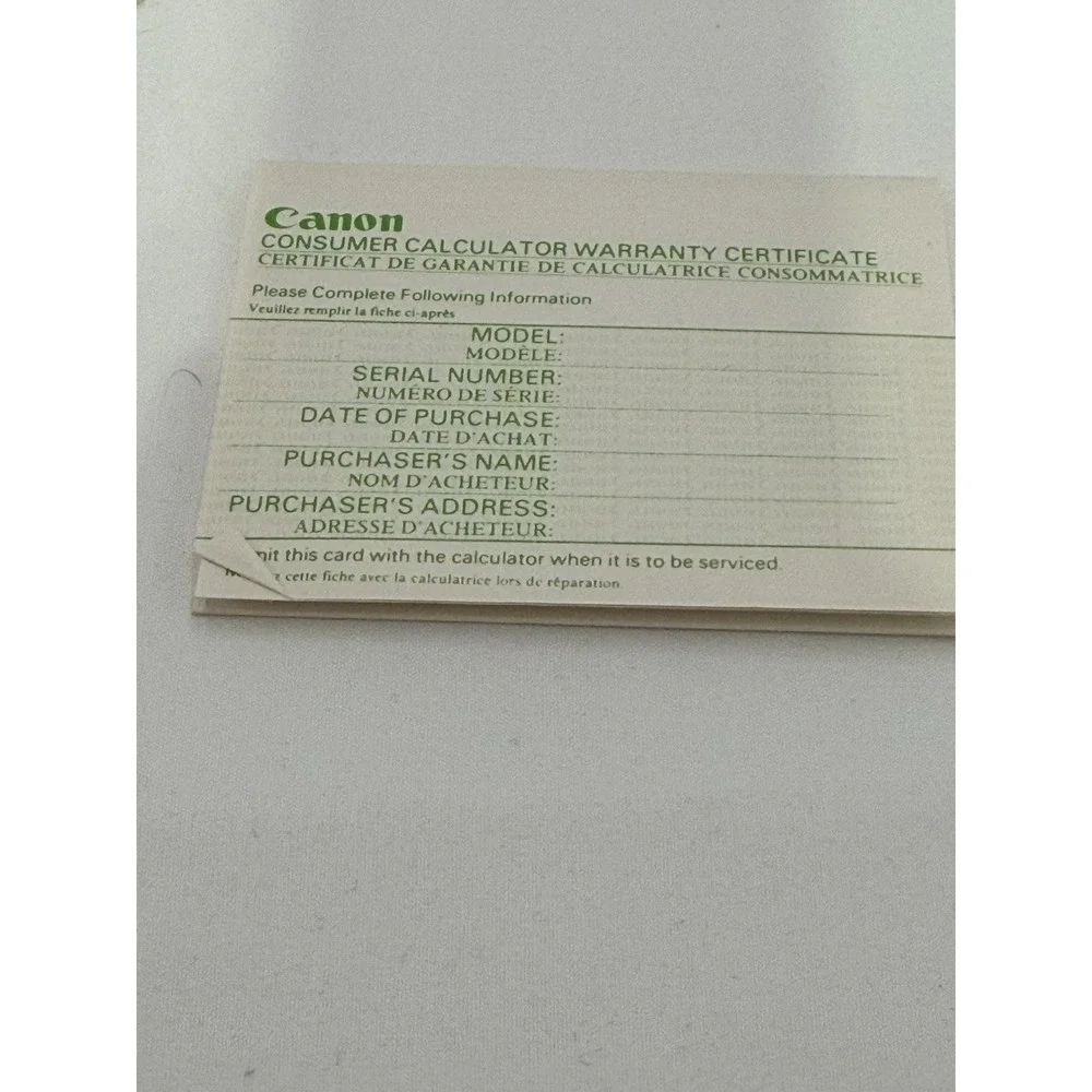 Vintage Canon TP-8 Pocket Printer Calculator Adding Machine Original Box, Works!